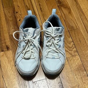 New Balance 608 White & Lite Blue Lace-Up Sneakers